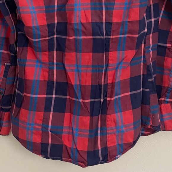 J.Crew - Red/Navy Plaid Perfect Fit Button-Up - Size XXS - For a good cause! - Picture 6 of 6